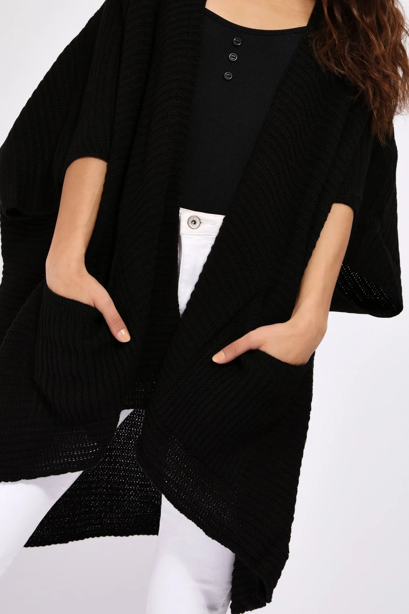 Black Knitted Oversized Cardigan