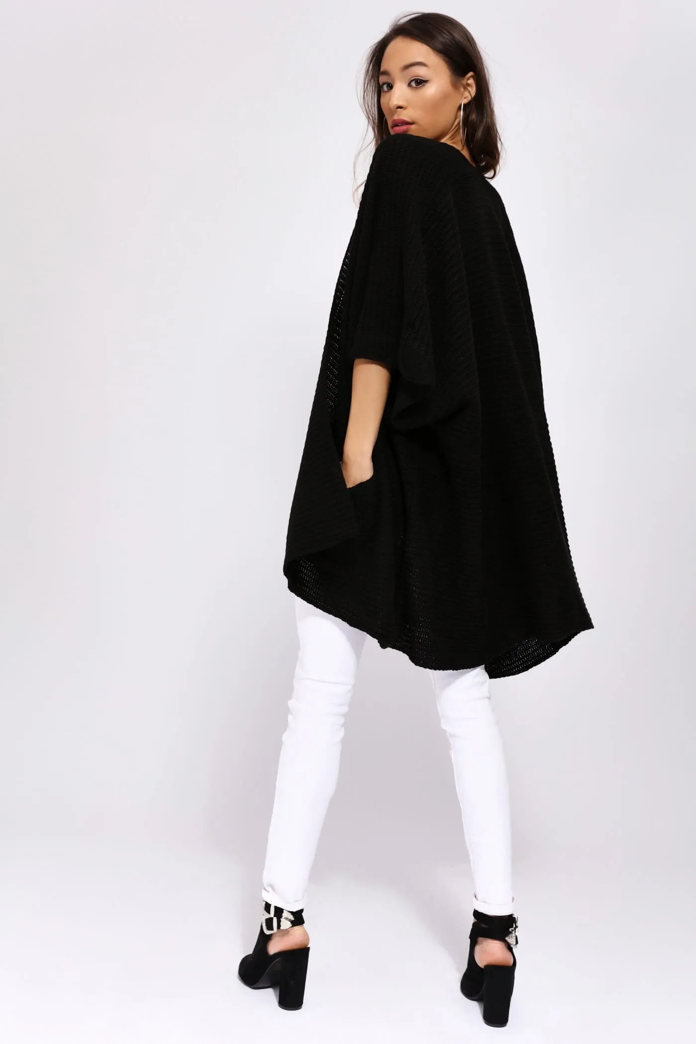 Black Knitted Oversized Cardigan