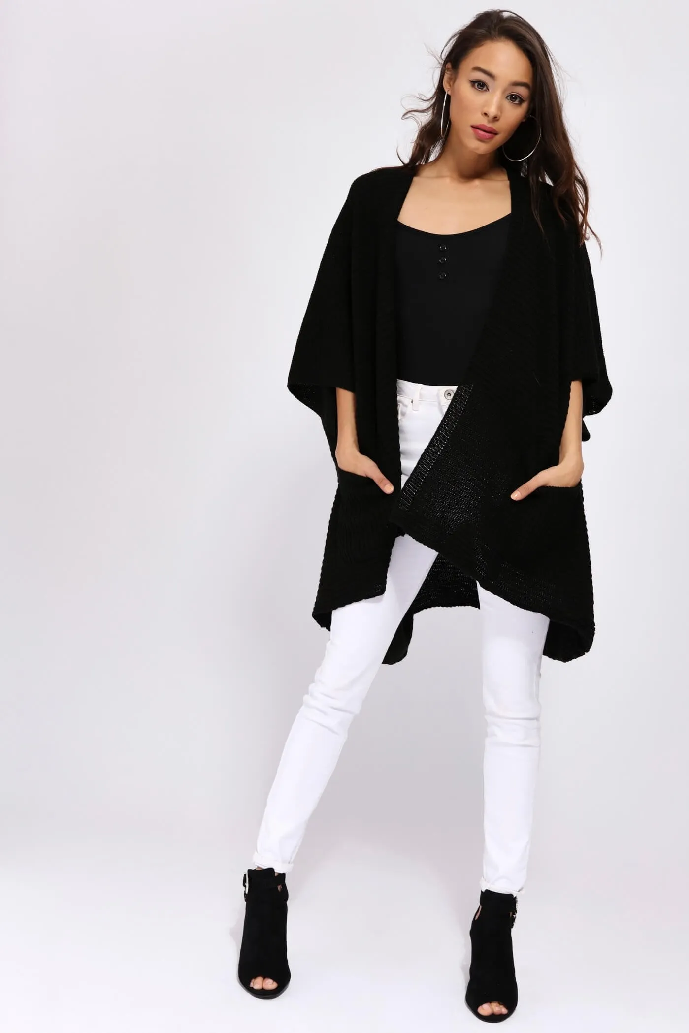 Black Knitted Oversized Cardigan