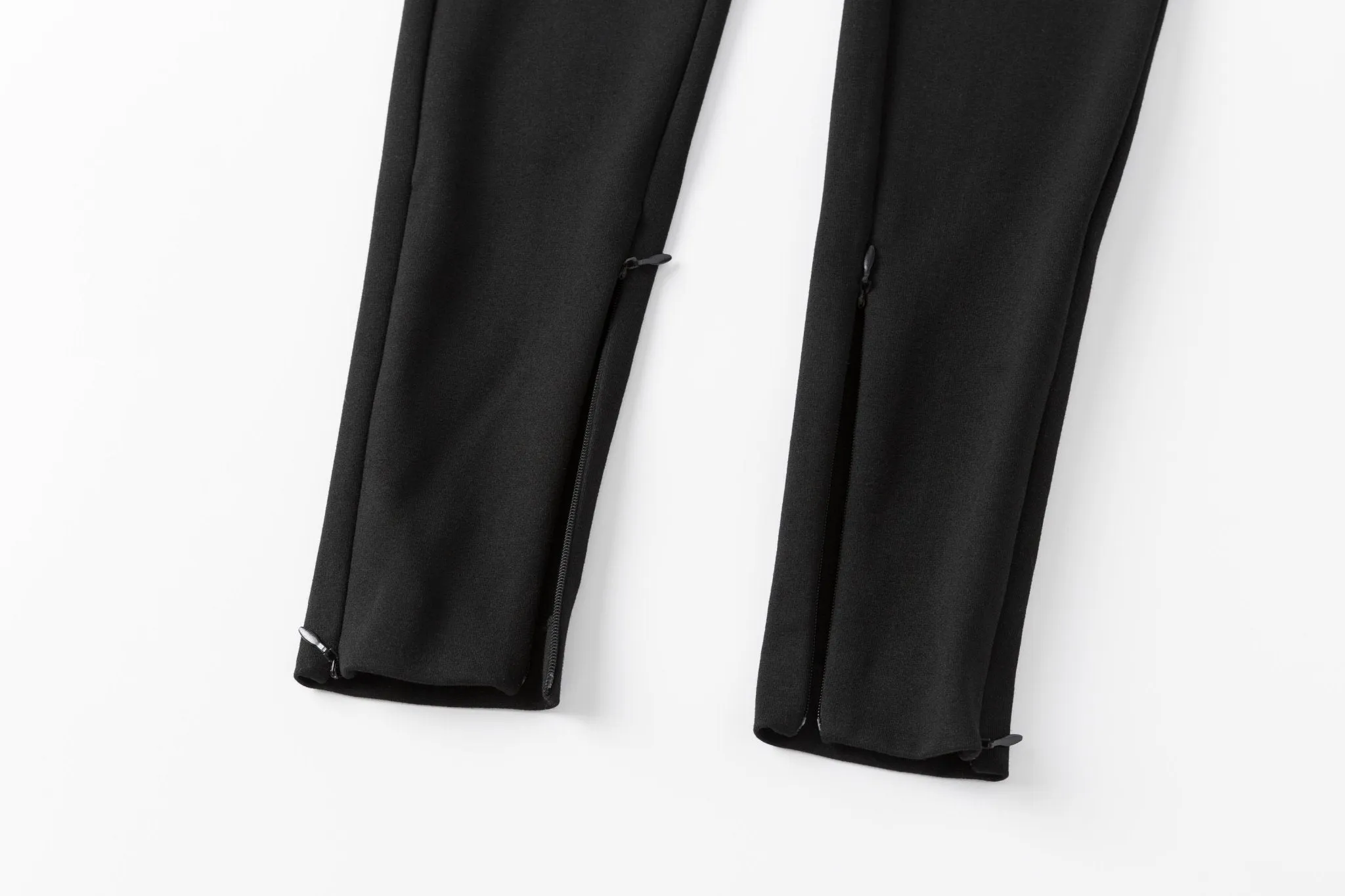 Black Knitted Reveal-leg Trousers
