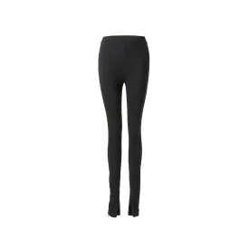 Black Knitted Reveal-leg Trousers