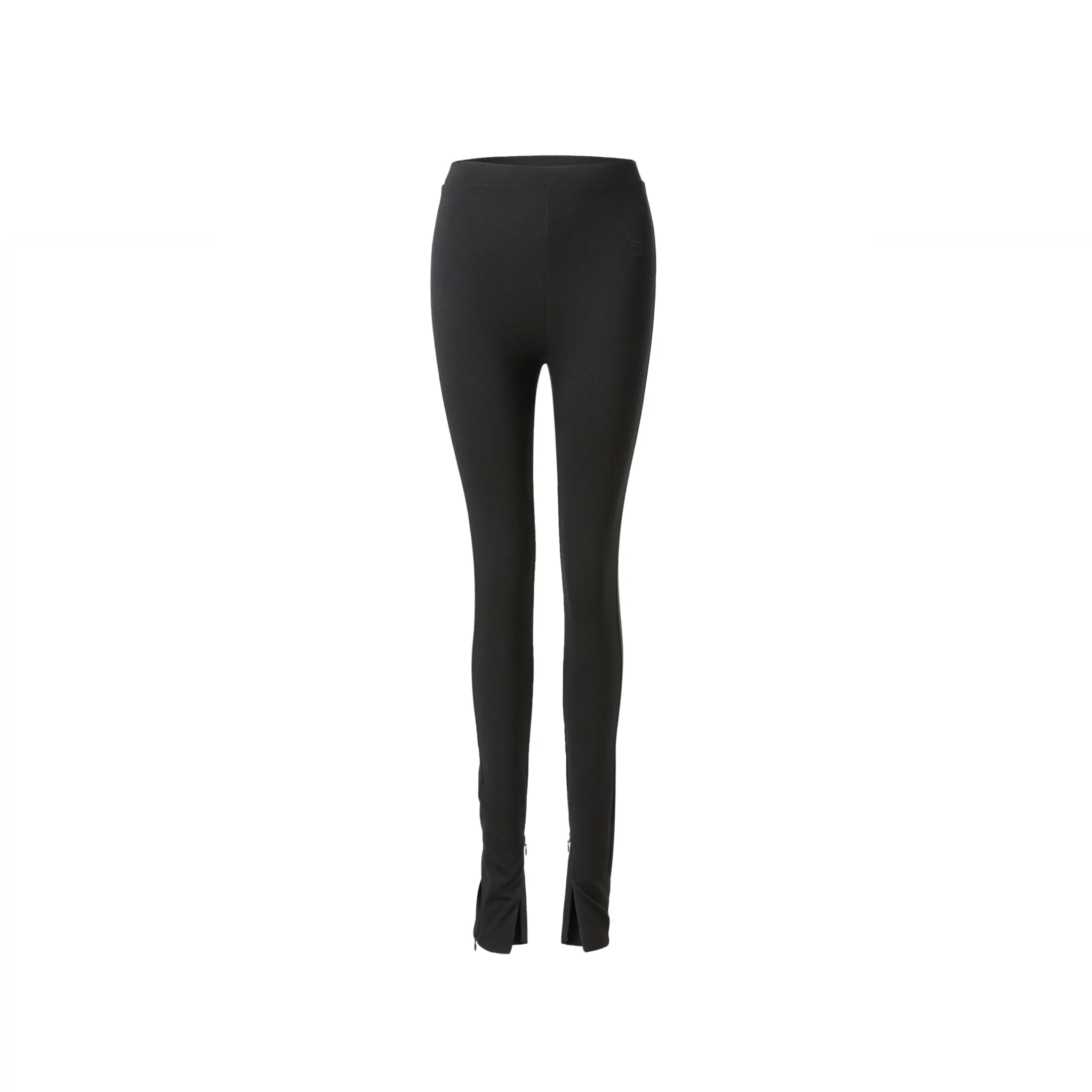 Black Knitted Reveal-leg Trousers