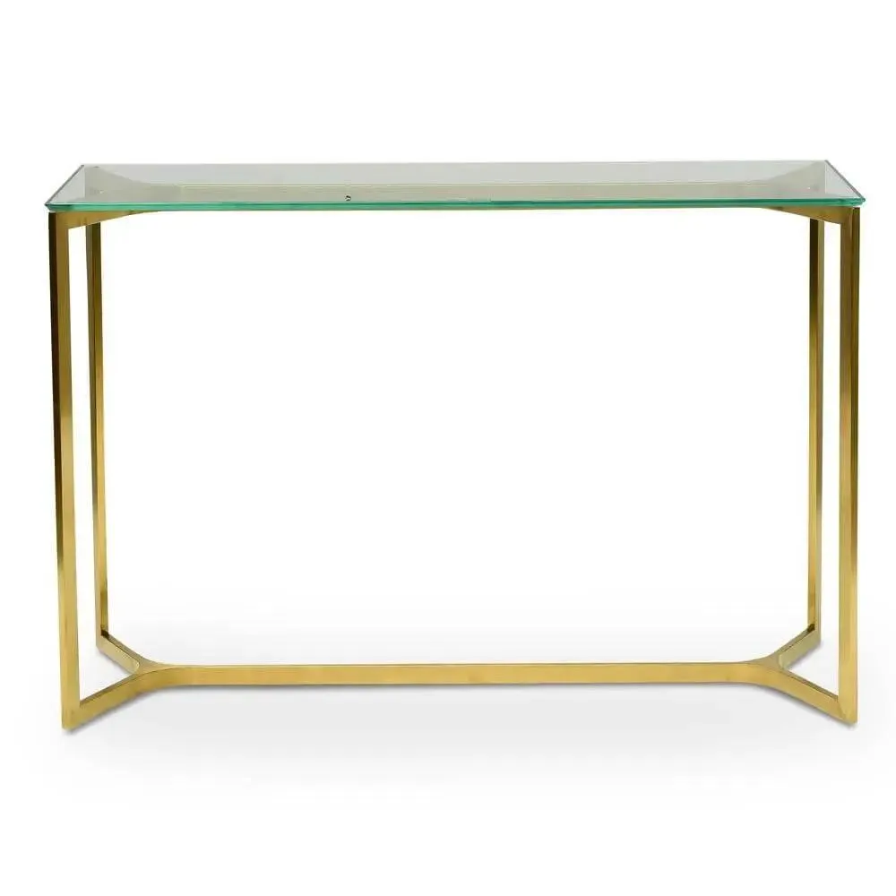 Calibre 1.2m Glass Console Table - Gold Base DT2362-KS