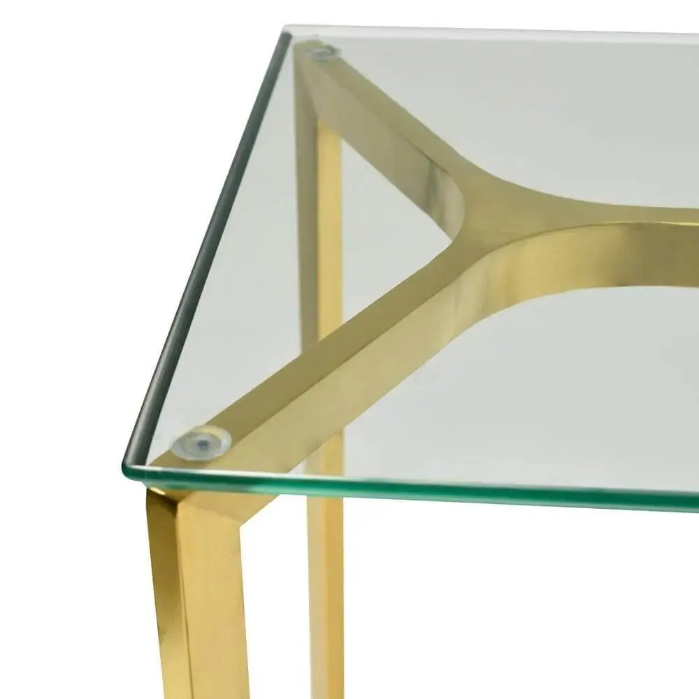 Calibre 1.2m Glass Console Table - Gold Base DT2362-KS