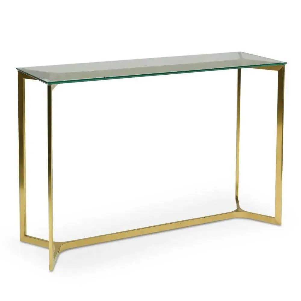 Calibre 1.2m Glass Console Table - Gold Base DT2362-KS