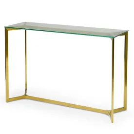 Calibre 1.2m Glass Console Table - Gold Base DT2362-KS