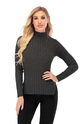 Calison Women's Wool Mock Neck Long Sleeve Pullover Fashion Sweater