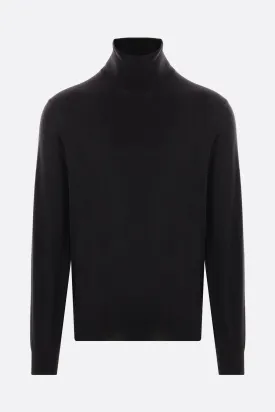 Cashmere-Silk Ribbed Turtleneck Sweater