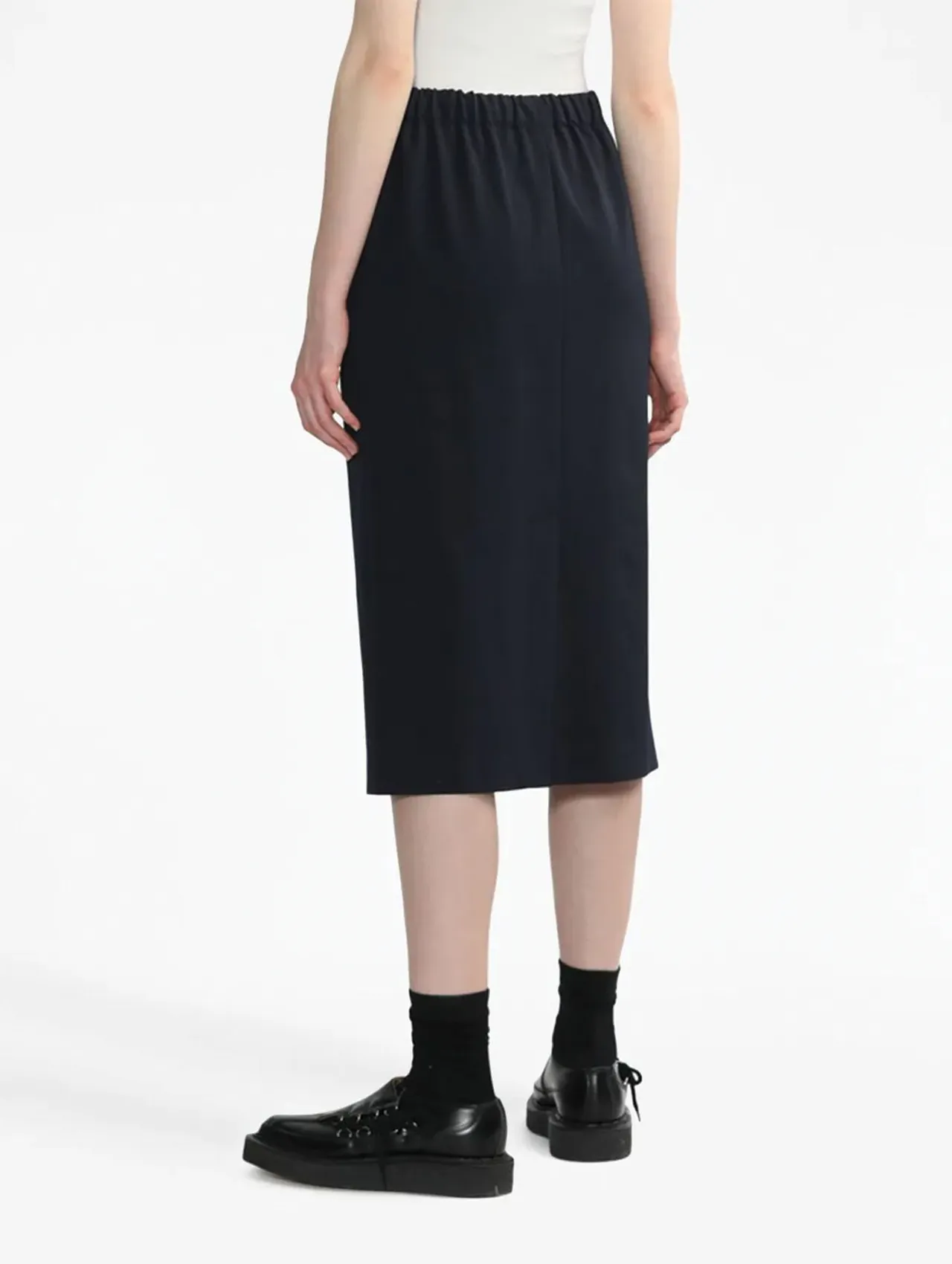 CDG CDG Navy Wool Blend Skirt