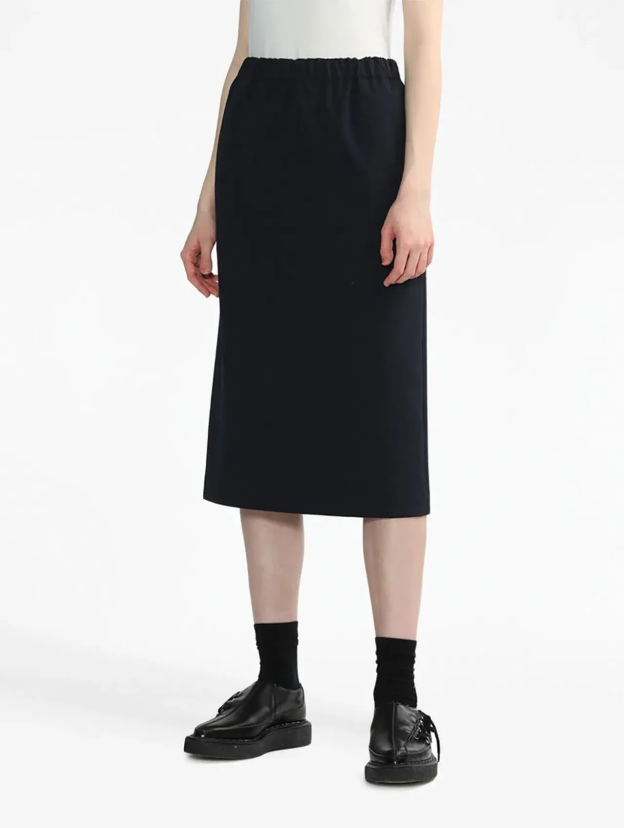CDG CDG Navy Wool Blend Skirt