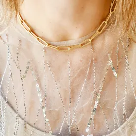 Chunky Adjustable Gold Paperclip Chain necklace - WS
