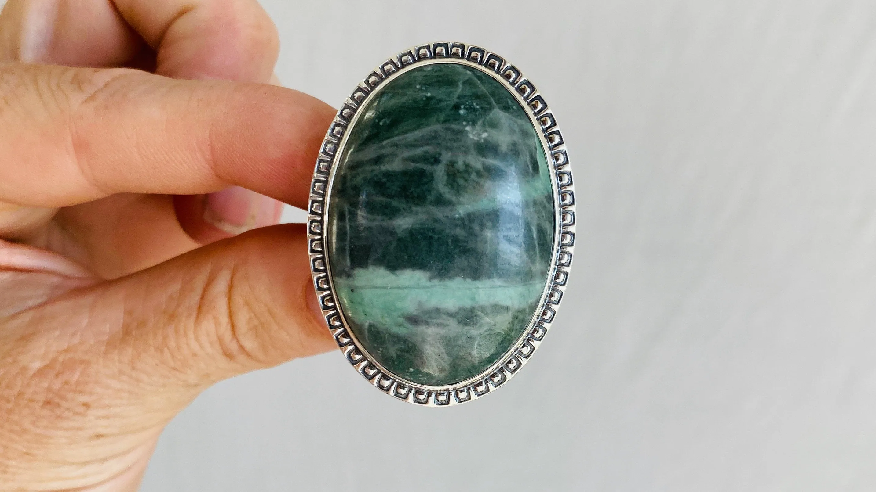 Chunky Jade Ring. Gorgeous. Size 4