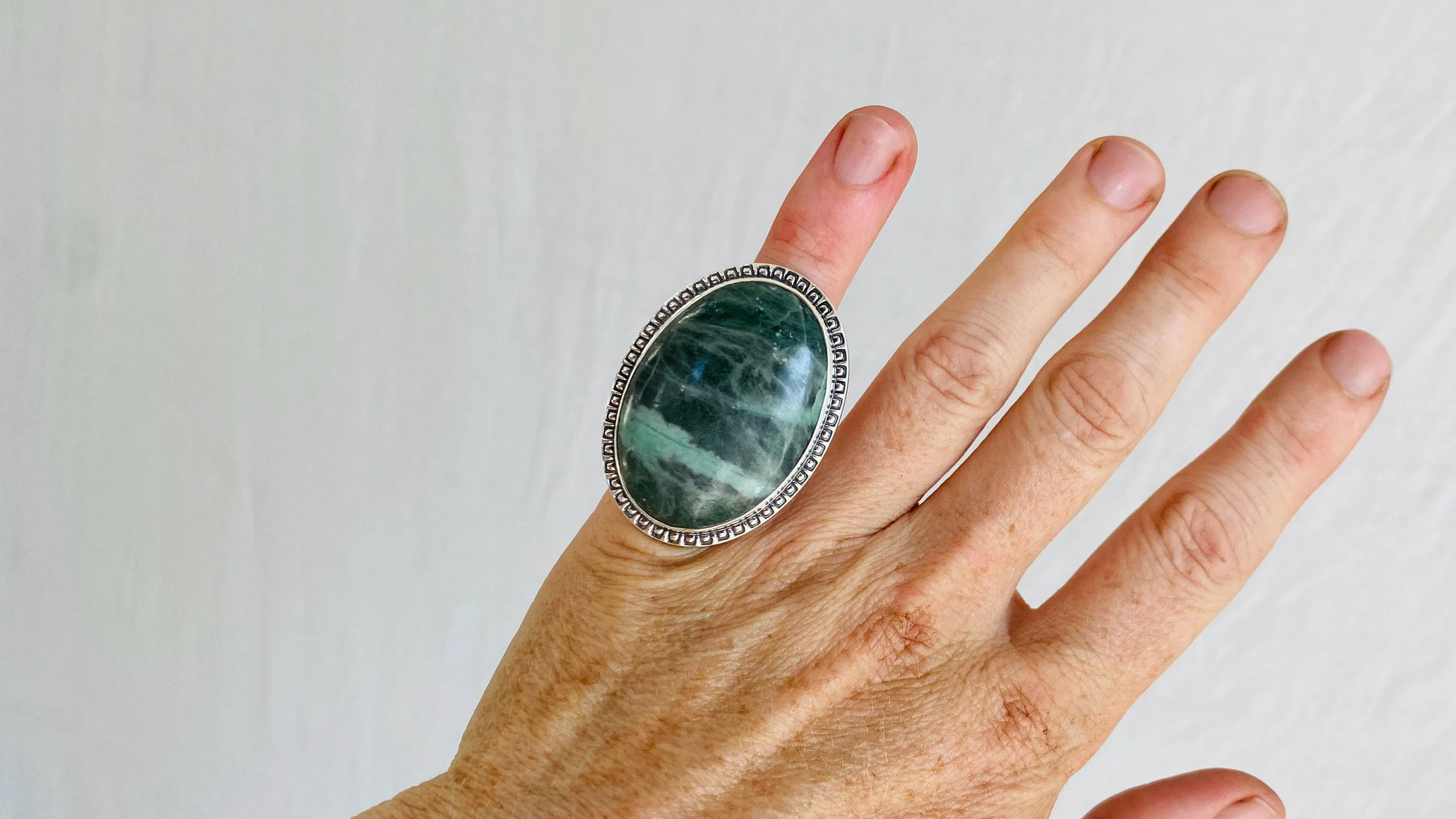 Chunky Jade Ring. Gorgeous. Size 4