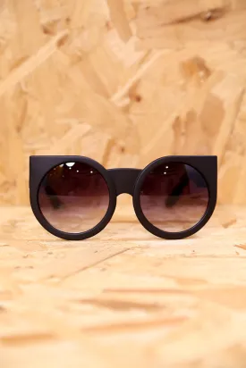 Chunky Matt Black Winged Sunglasses