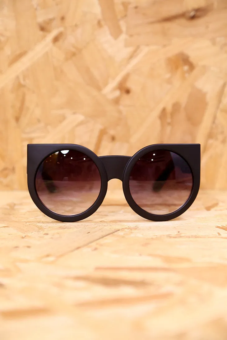 Chunky Matt Black Winged Sunglasses
