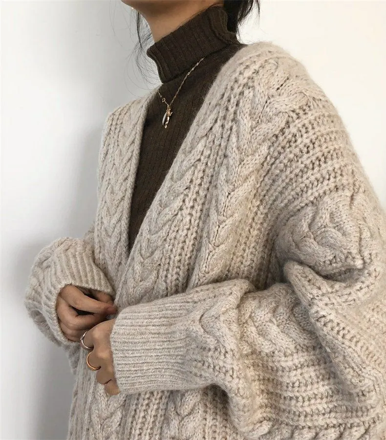 Chunky Twisted Long Cardigan Sweater Coat