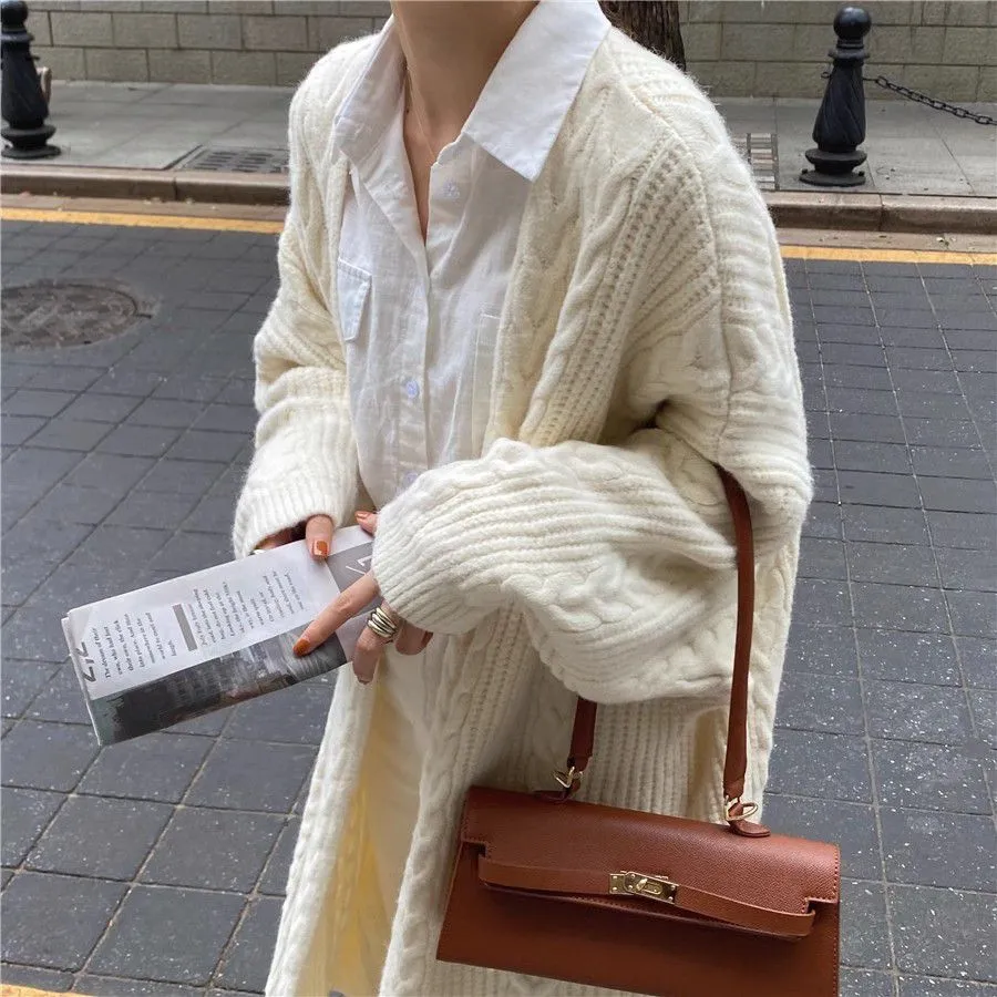 Chunky Twisted Long Cardigan Sweater Coat