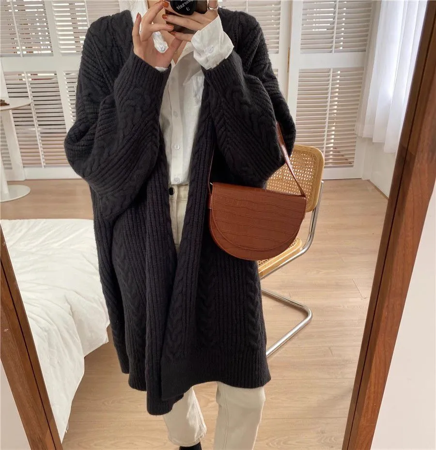Chunky Twisted Long Cardigan Sweater Coat