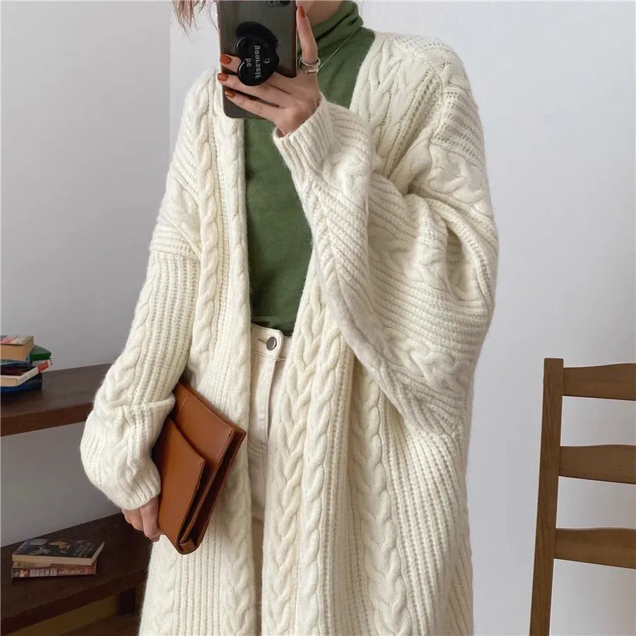 Chunky Twisted Long Cardigan Sweater Coat