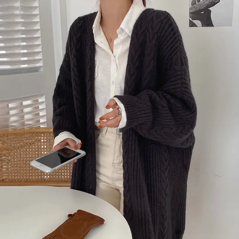 Chunky Twisted Long Cardigan Sweater Coat