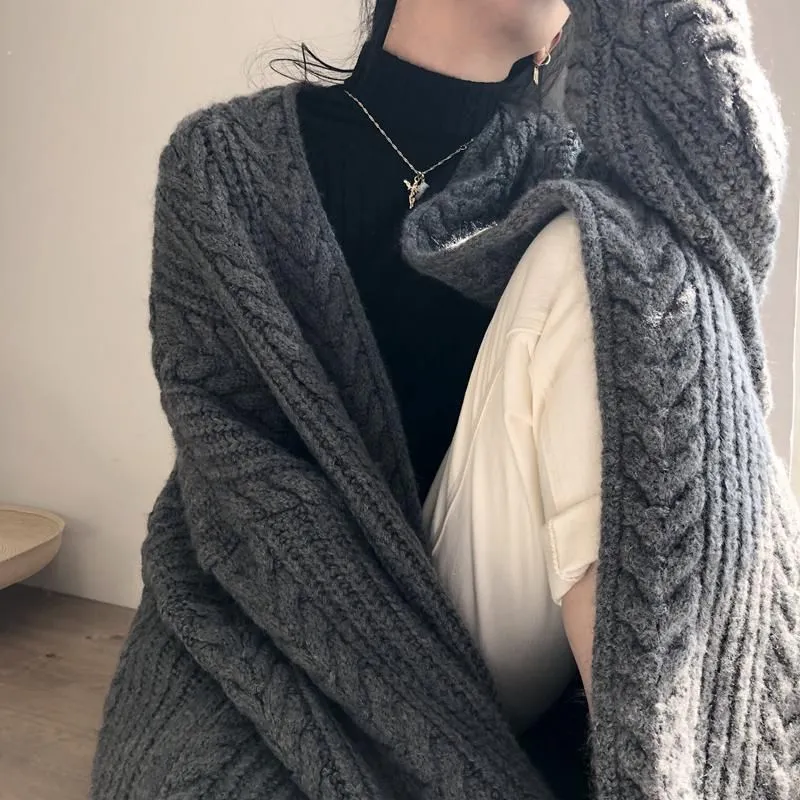 Chunky Twisted Long Cardigan Sweater Coat