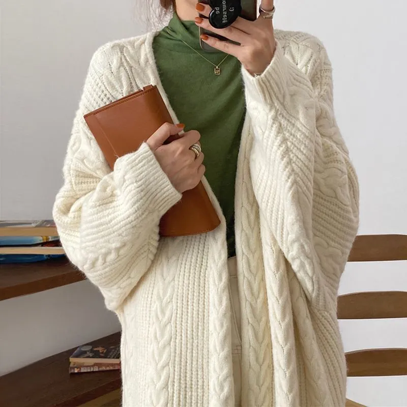 Chunky Twisted Long Cardigan Sweater Coat