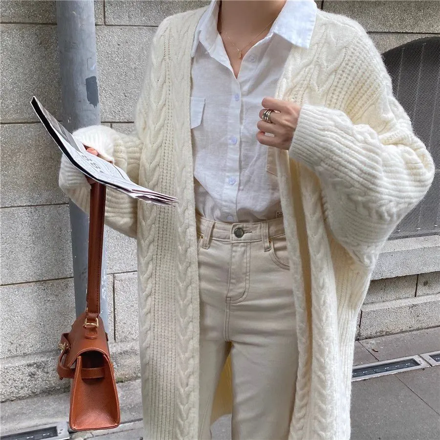Chunky Twisted Long Cardigan Sweater Coat