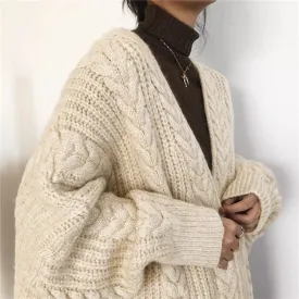 Chunky Twisted Long Cardigan Sweater Coat