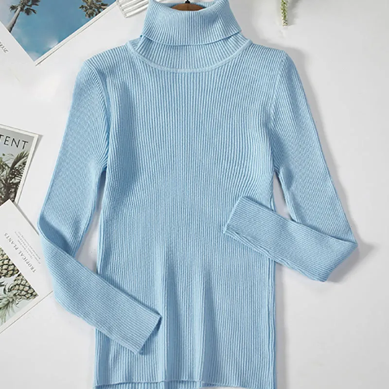 cold weather outfits Joskaa Women Fall Turtleneck Sweater Knitted Soft Pullovers Cashmere Jumpers Basic Soft Sweaters Female Basic Blouse New