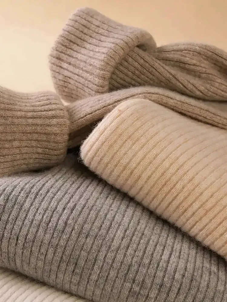 cold weather outfits Joskaa Women Fall Turtleneck Sweater Knitted Soft Pullovers Cashmere Jumpers Basic Soft Sweaters Female Basic Blouse New