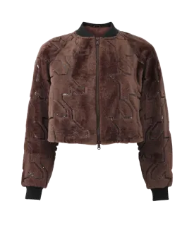 Cropped Shearling Bomber