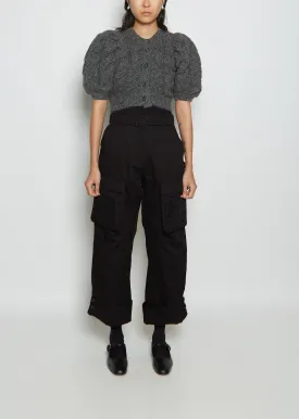 Cropped Short Sleeve Alpaca Cardigan