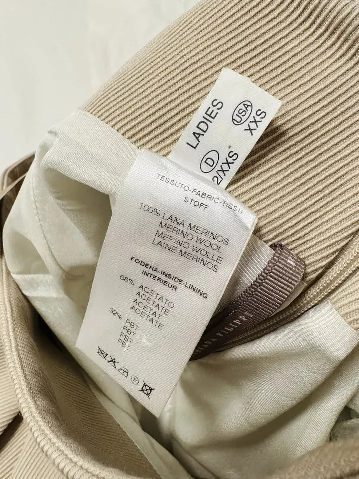Fabiana Filippi 100% Merino Wool Beige Women’s Pencil Skirt Size UK 6