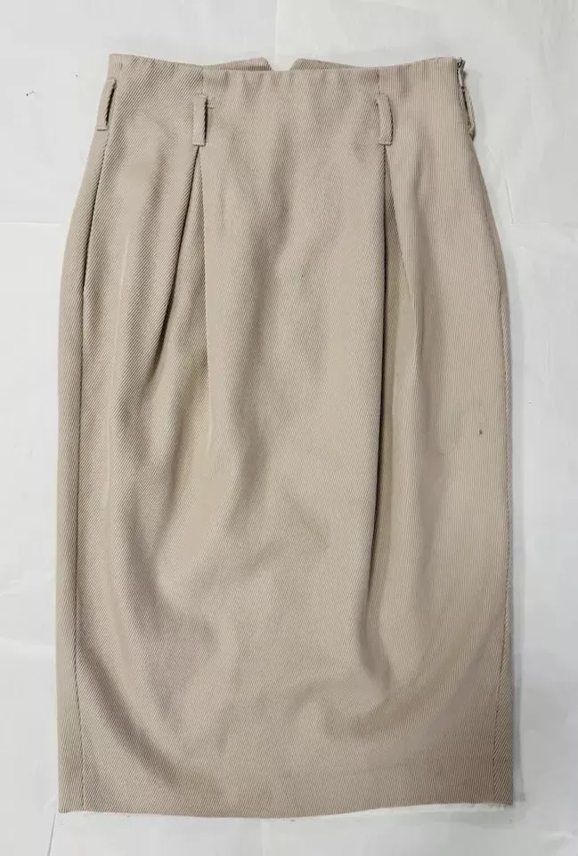 Fabiana Filippi 100% Merino Wool Beige Women’s Pencil Skirt Size UK 6
