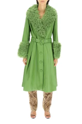 foxy leather and shearling long coat