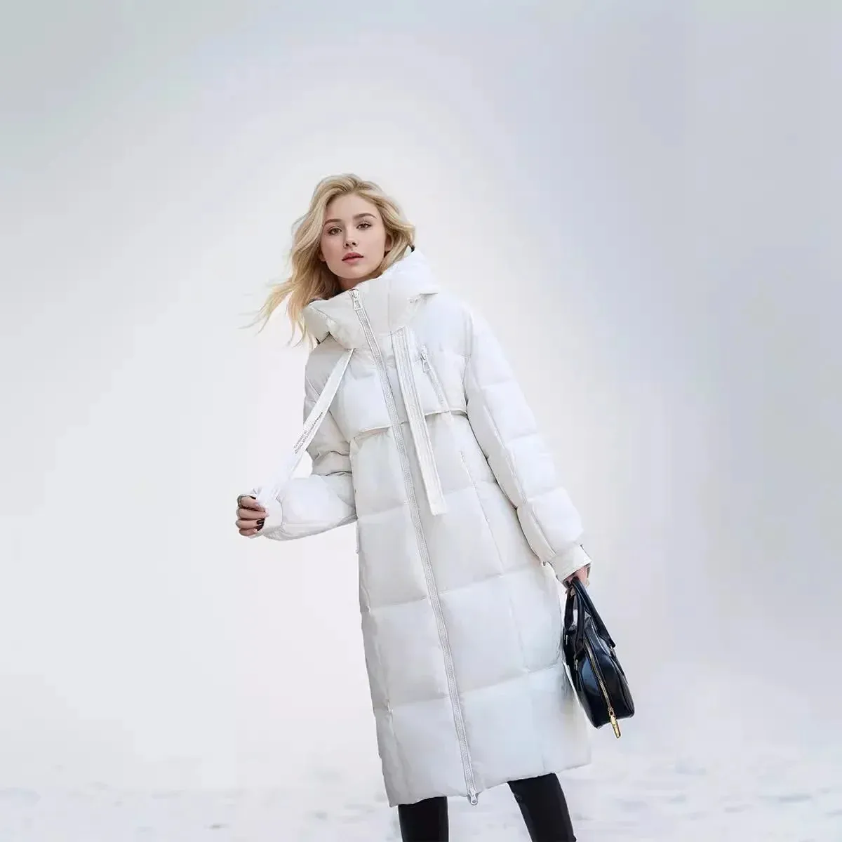 Frauen Parkas 2024 Herbst Winter Daunen Baumwoll jacken gepolstert verdickt Overknee locker lässig lange warme Taschen Mantel Schnee mantel
