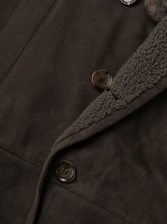 Gucci shearling trim knee-length coat