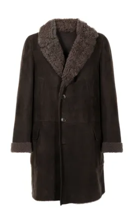 Gucci shearling trim knee-length coat