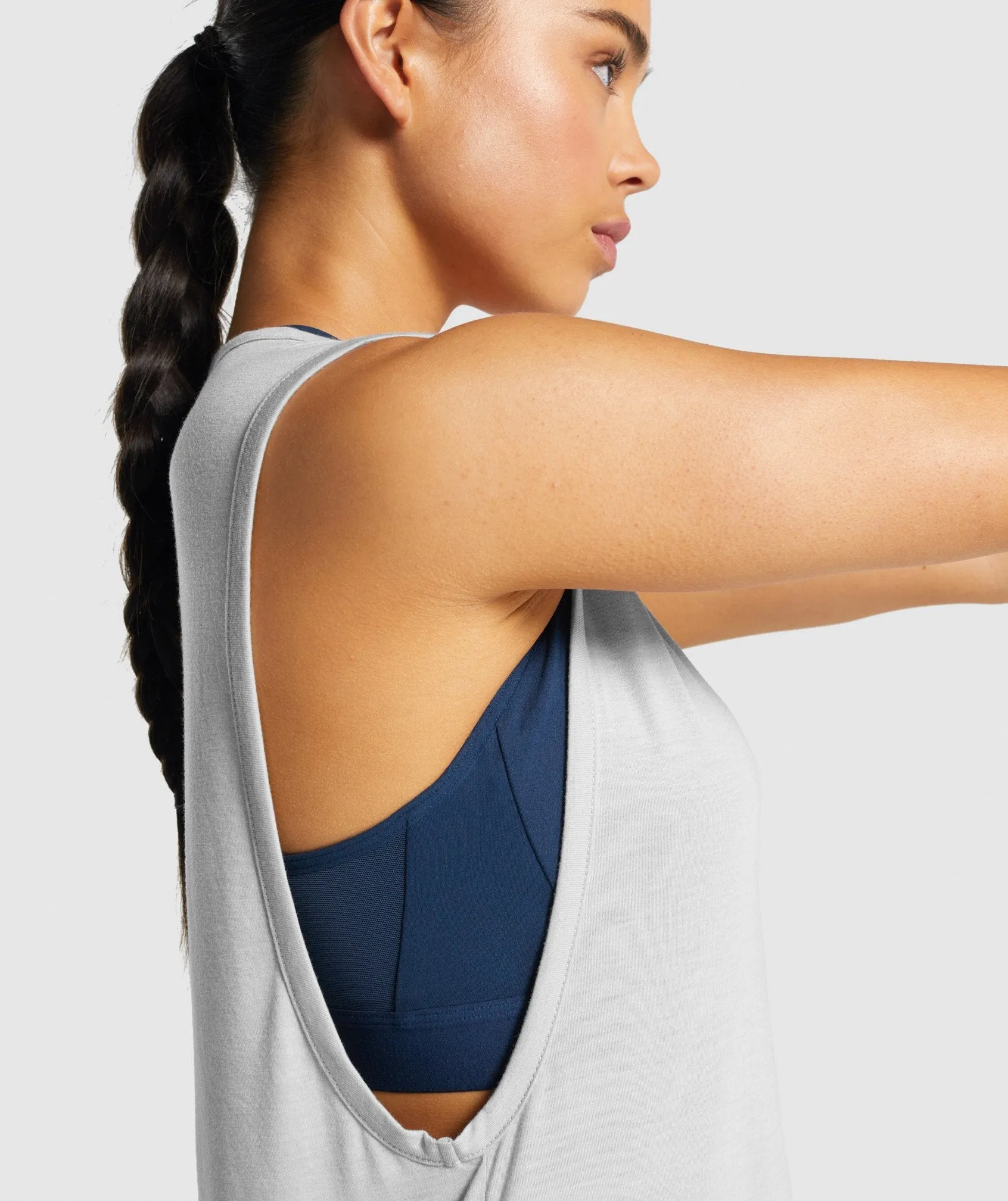 Gymshark Training Drop Arm Tank - Light Grey