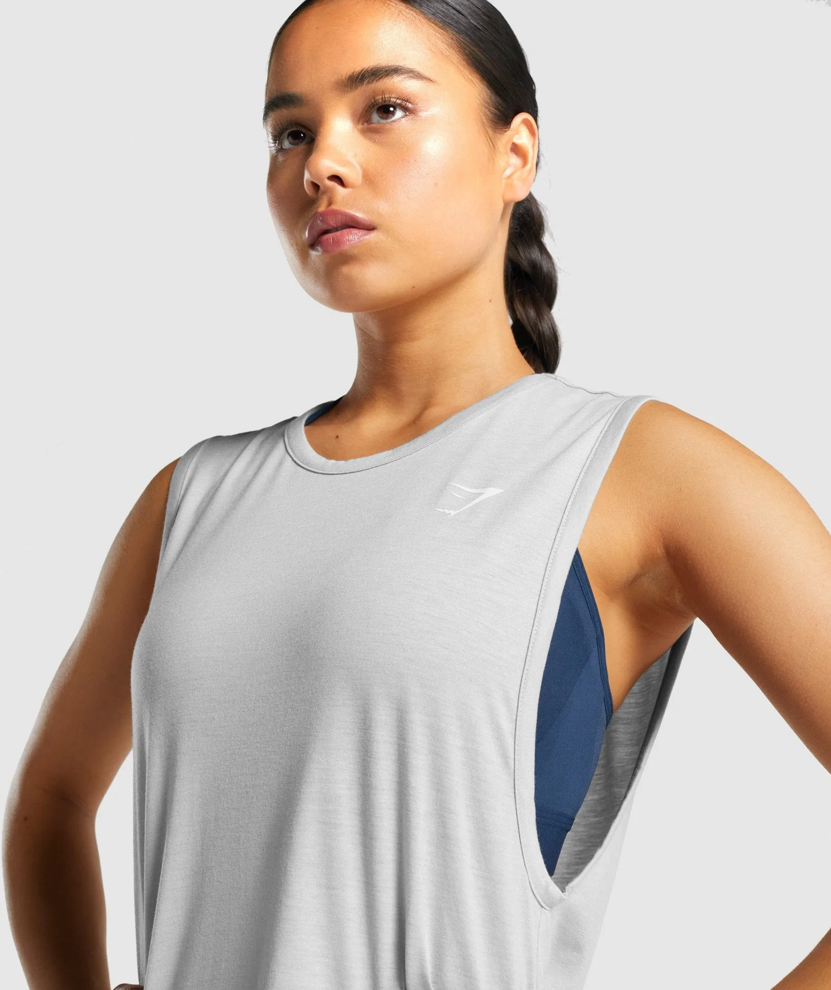 Gymshark Training Drop Arm Tank - Light Grey