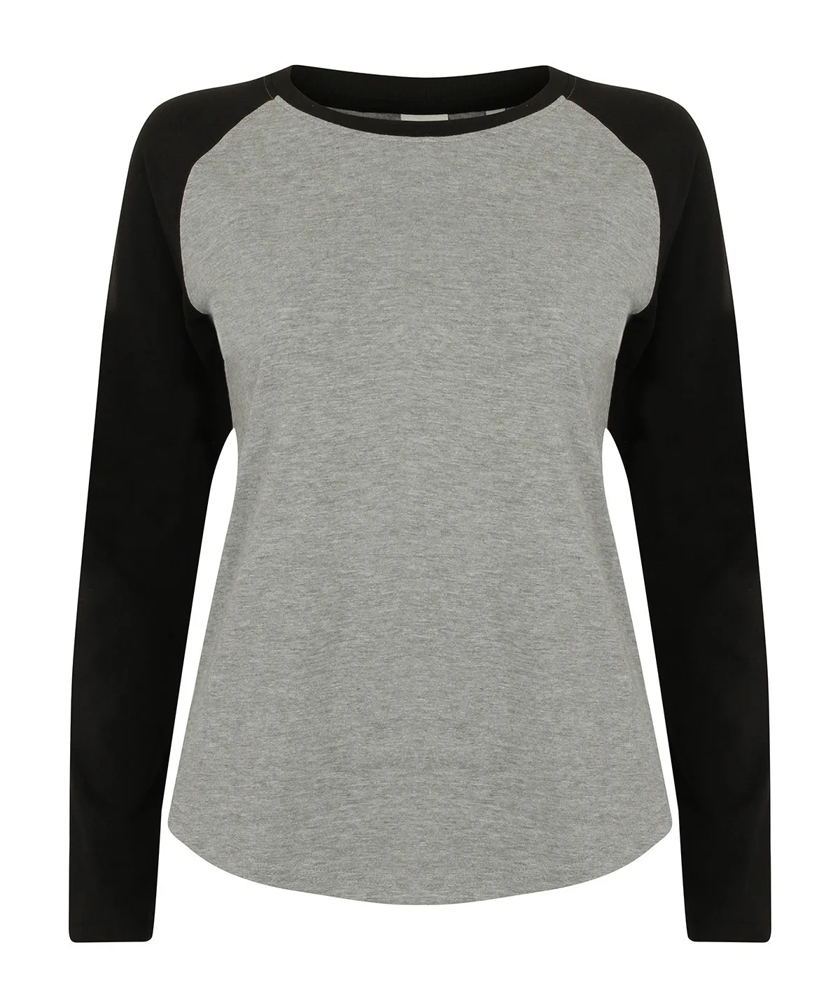 Heather Grey/Black - Kids long sleeve baseball T