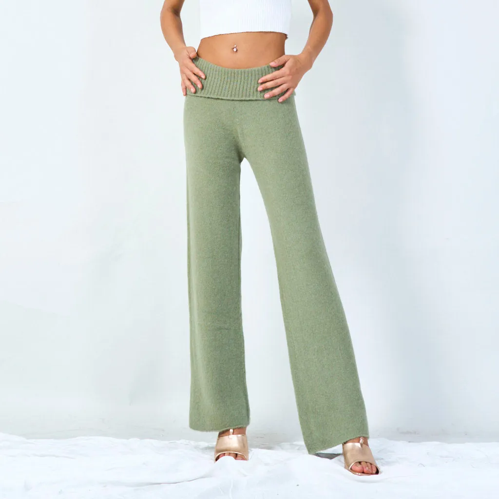 High-waisted wide-leg knit pants wholesale