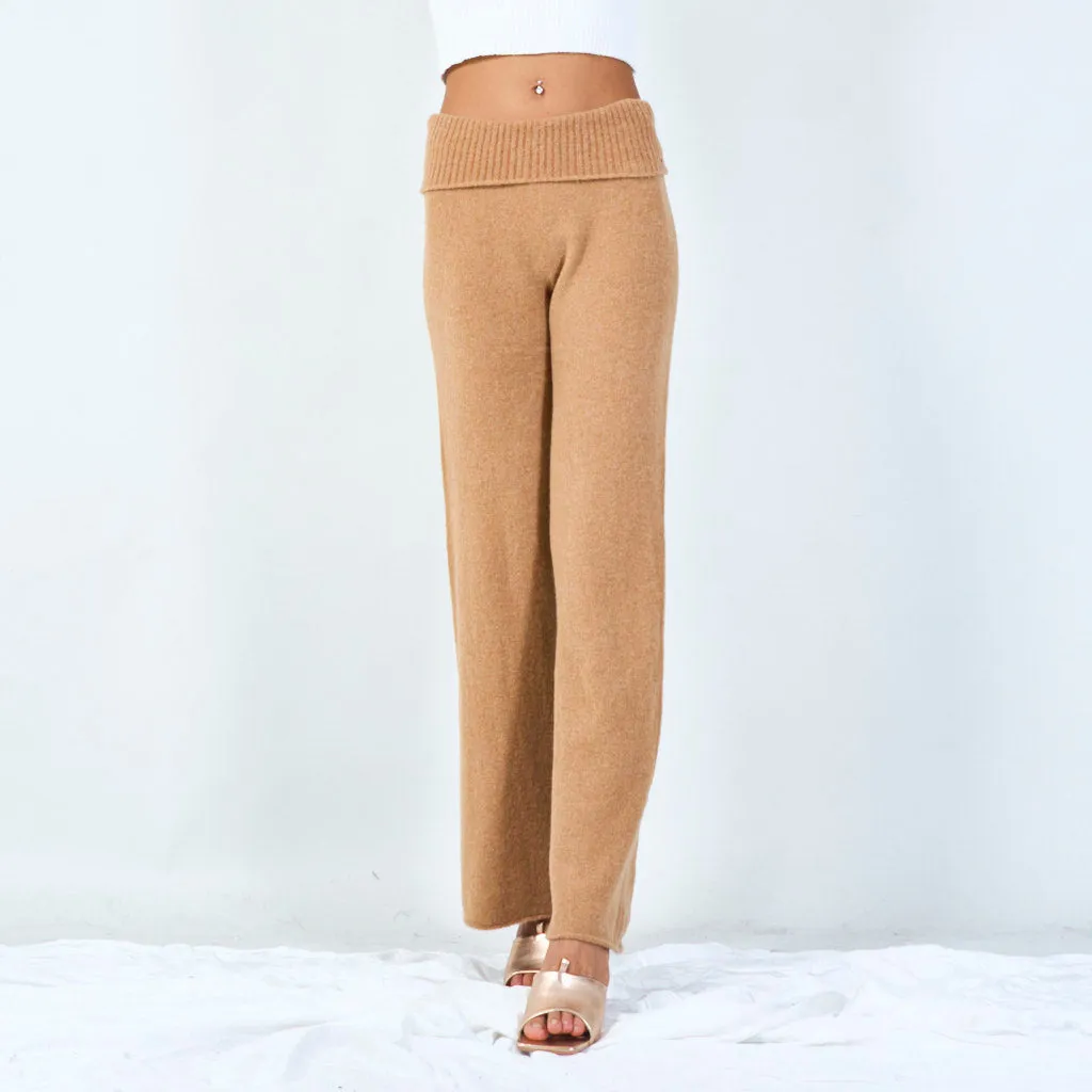 High-waisted wide-leg knit pants wholesale