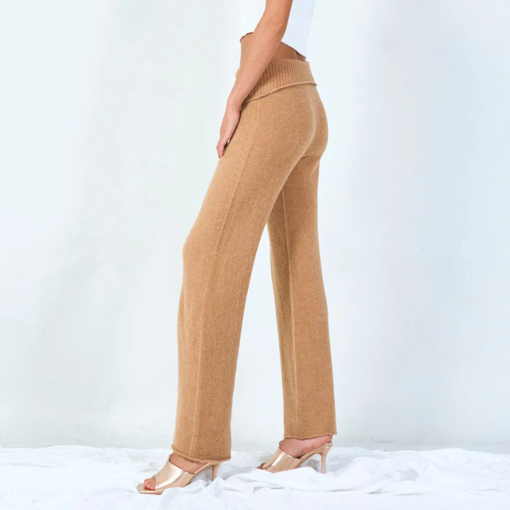 High-waisted wide-leg knit pants wholesale