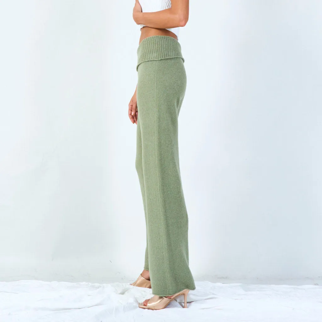 High-waisted wide-leg knit pants wholesale