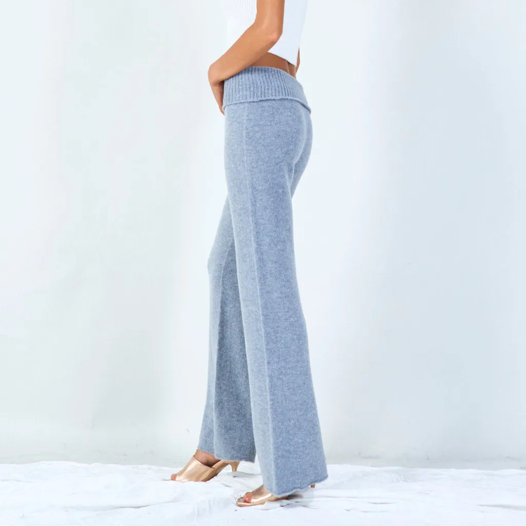 High-waisted wide-leg knit pants wholesale