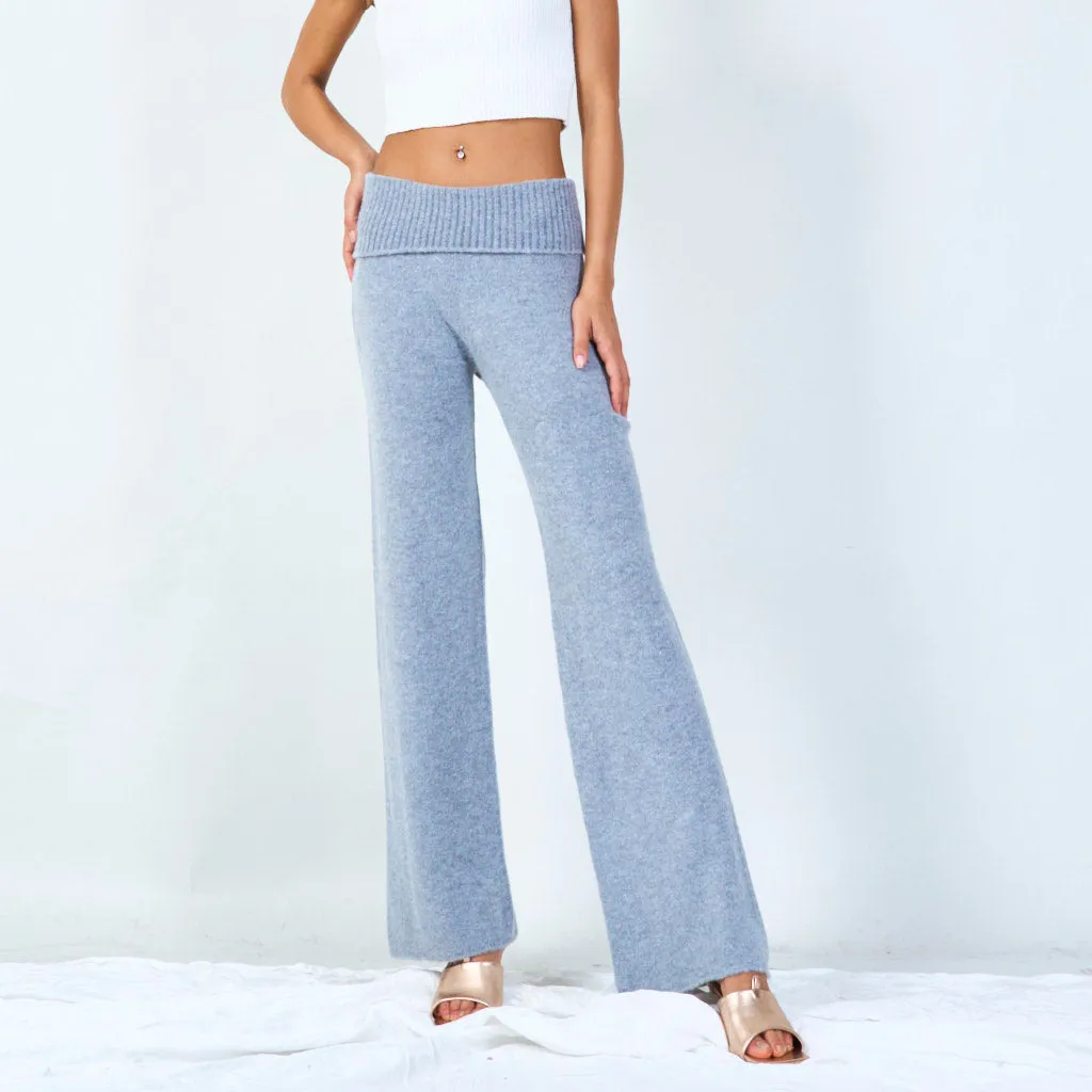 High-waisted wide-leg knit pants wholesale