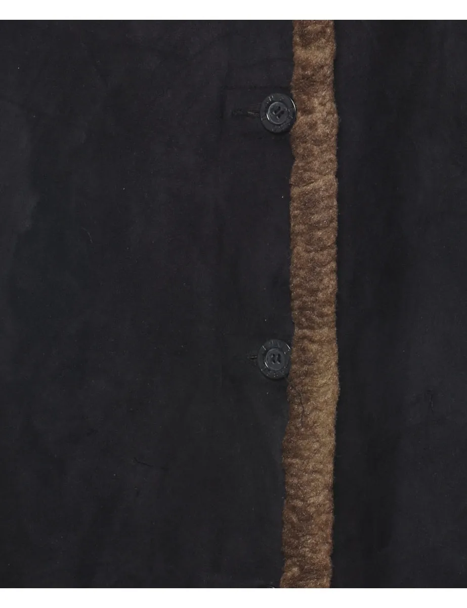 Hooded Black Coat - L