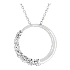J Goodin Classic Wedding Anniversary Style Graduated Cubic Zirconia Circle Pendant For Women