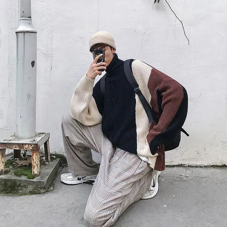 [Korean Style] Coarse Woolen Turtleneck Sweater